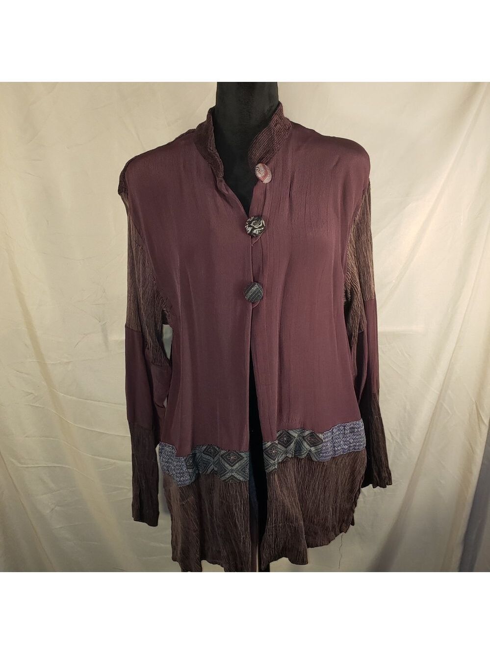 Yasuko Purple Crinkle Textured Jacket M/L - Picture 1 of 6
